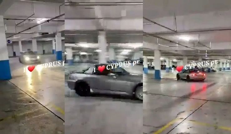 Κύπρος: Απίστευτο βίντεο – Έκανε drift σε πάρκινγκ και… κάρφωσε το αυτοκίνητο σε κολώνα