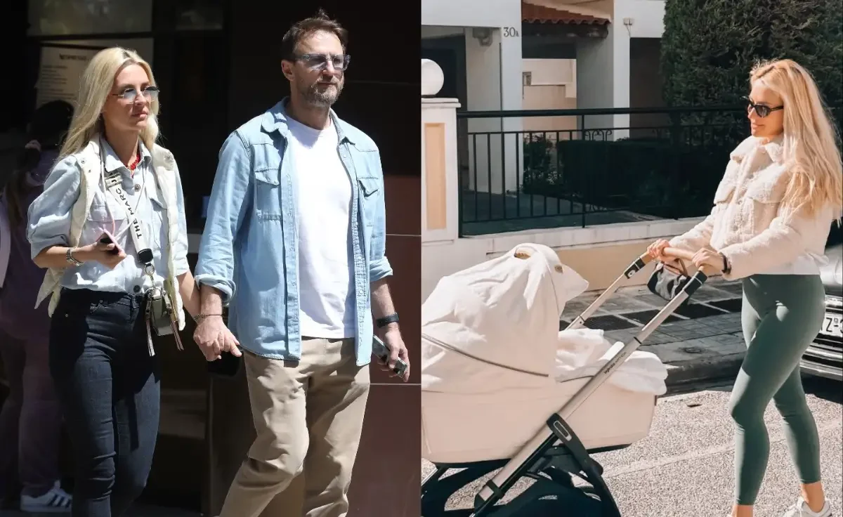 Κώστας Καραφώτης – Κάτια Μάνου: Η πρώτη βόλτα για τη νεογέννητη κόρη τους