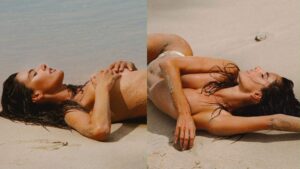 Alessandra Ambrosio: Πόζαρε τόπλες στην άμμο με λευκό μαγιό και εντυπωσίασε!