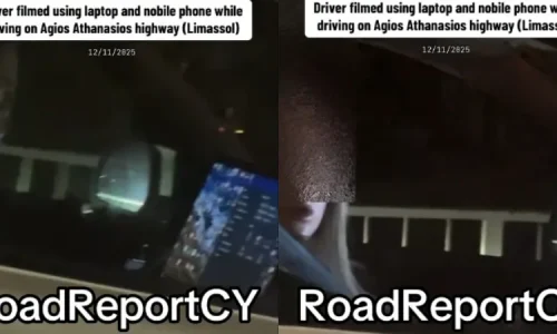 ΒΙΝΤΕΟ: Οδηγούσε στον αυτοκινητόδρομο κρατώντας κινητό και λάπτοπ