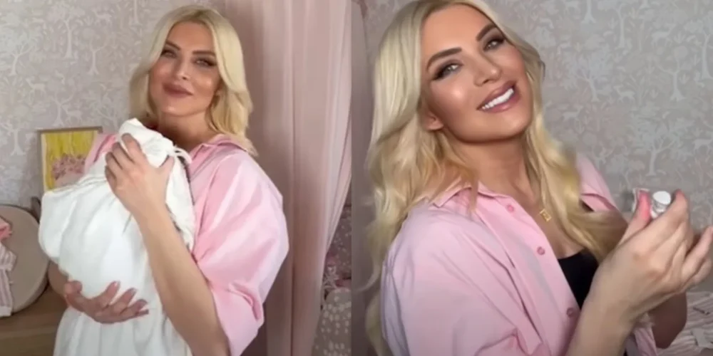 Κατερίνα Καινούργιου: Κάνει μπάνιο τη νεογέννητη κόρη της, Ξένια – Εικόνες από το παιδικό δωμάτιο