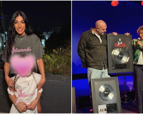 Ήβη Αδάμου: Με την κόρη της Ανατολή-Νεφέλη στην στην απονομή του νέου album του Μιχάλη Κουινέλη (Δείτε φωτογραφίες)