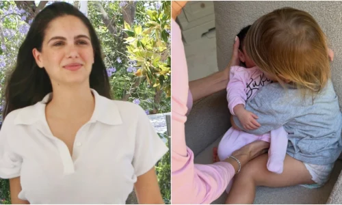 H Αλεξάνδρα Νίκα φωτογραφίζει την κόρη της στην αγκαλιά του γιου της