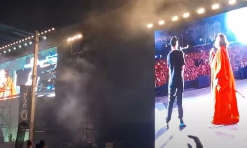 Η Χάρις Αλεξίου στη σκηνή με τον ΛΕΞ – Χαμός στο ΟΑΚΑ