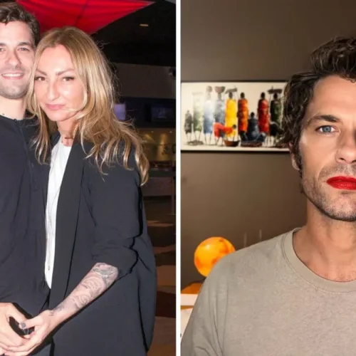 Αποστόλης Τότσικας: Η τολμηρή φωτογράφιση του με κόκκινο κραγιόν από τη Ρούλα Ρέβη και το μήνυμα (Εικόνα)