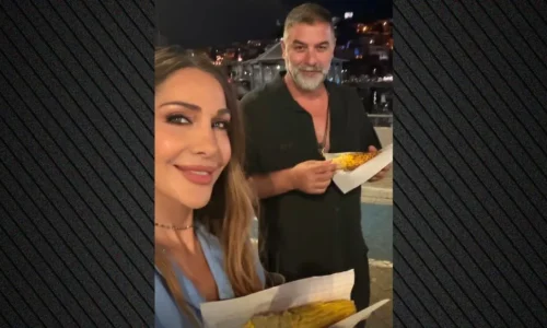 Η Δέσποινα Βανδή έφαγε καλαμπόκι με τον Βασίλη Μπισμπίκη στην Καβάλα, δείτε φωτογραφίες