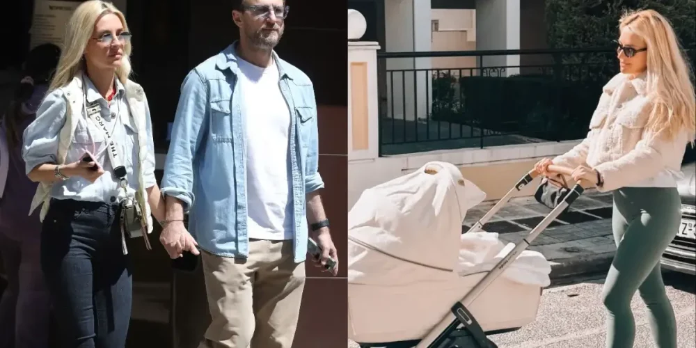 Κώστας Καραφώτης – Κάτια Μάνου: Η πρώτη βόλτα για τη νεογέννητη κόρη τους