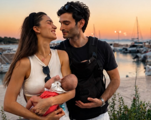 Η Άννα Πρέλεβιτς και ο Νικήτας Νομικός φωτογραφήθηκαν με τις δίδυμες κόρες τους