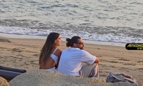 Κωνσταντίνος Βασάλος & Δανάη Βαρθολομάτου: Απολαμβάνουν το ηλιοβασίλεμα σε παραλία στη Μύκονο